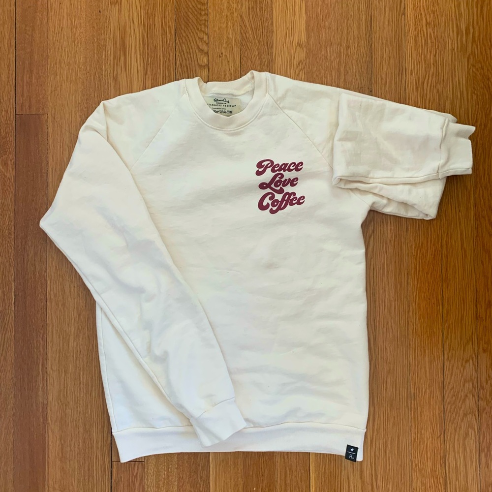 Starbucks reserve sweatshirt peace love and coffee exclusive limited edition